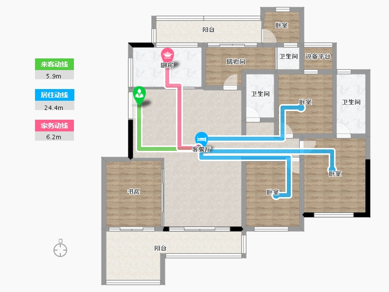 湖北省-十堰市-楚天都市熙园-150.15-户型库-动静线