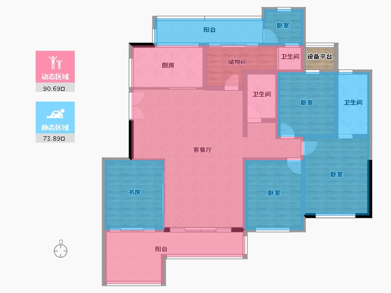 湖北省-十堰市-楚天都市熙园-150.15-户型库-动静分区