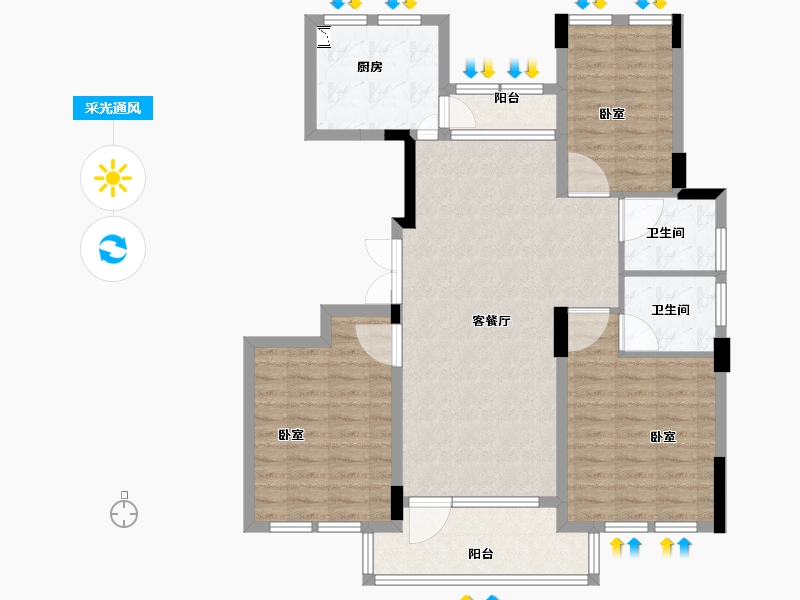 湖北省-襄阳市-宏泰中央公园-100.01-户型库-采光通风