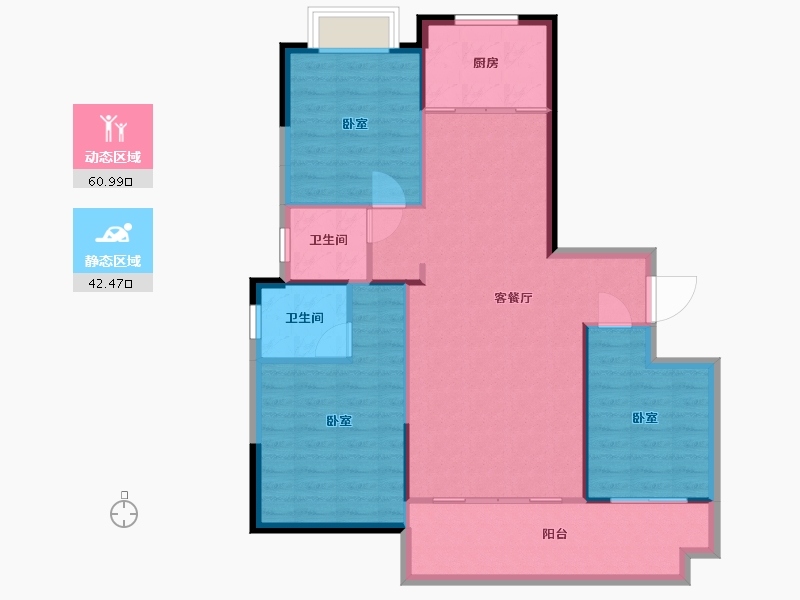 湖南省-常德市-桂发御园-95.07-户型库-动静分区