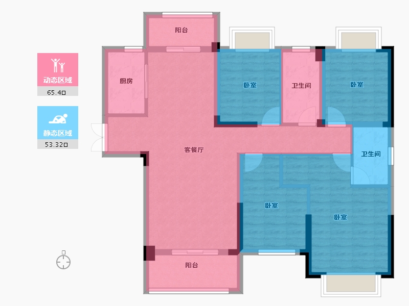 湖北省-黄冈市-嘉华智慧城-106.01-户型库-动静分区