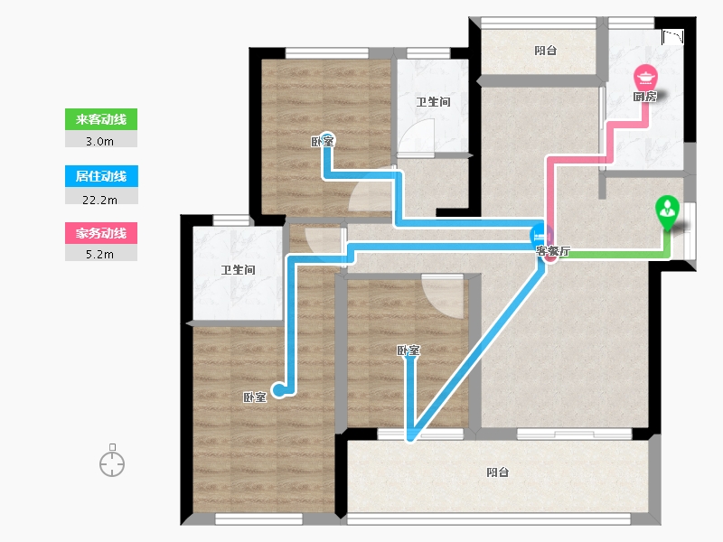 湖北省-孝感市-民邦壹号院-85.98-户型库-动静线