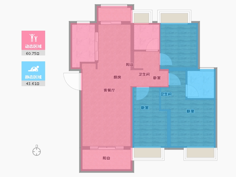 湖北省-武汉市-金地中核格林格林-93.62-户型库-动静分区