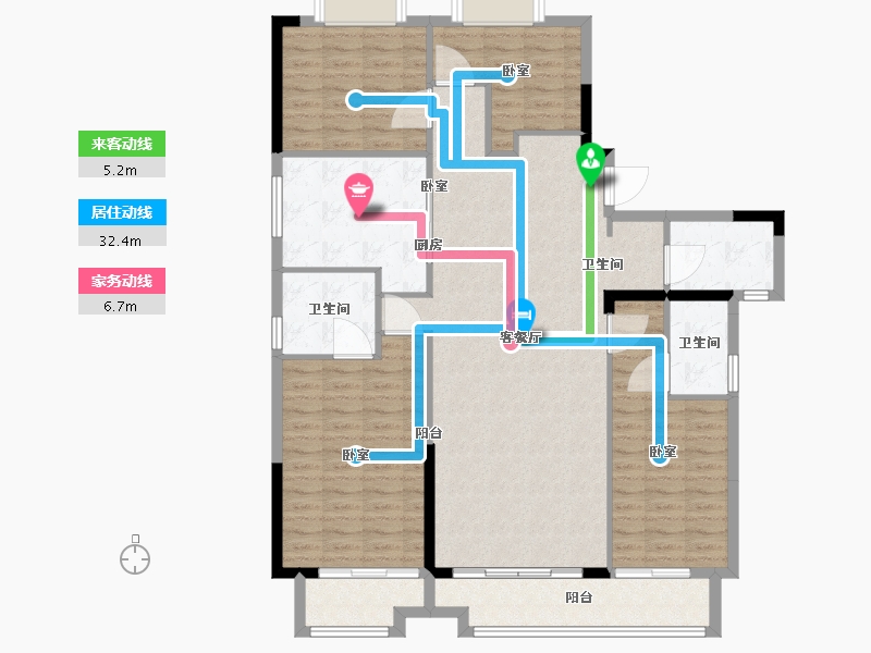 湖北省-武汉市-纽宾凯汉CITY-134.24-户型库-动静线