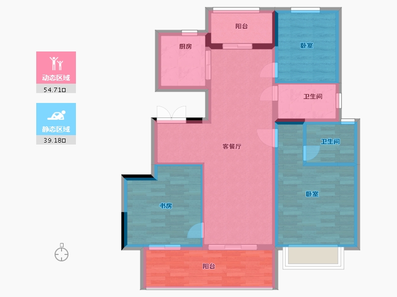 河南省-郑州市-美盛中华城-83.99-户型库-动静分区