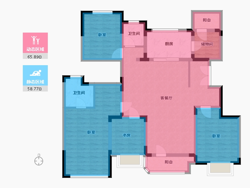 湖北省-武汉市-爱家名校华城-110.23-户型库-动静分区