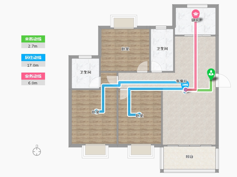 湖北省-孝感市-中仁•御景-101.74-户型库-动静线