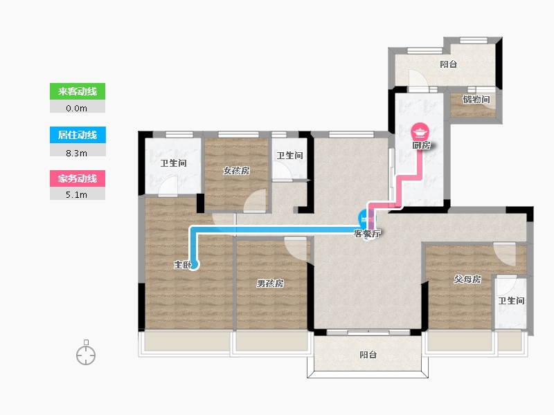 山东省-东营市-广饶碧桂园中央公馆-114.08-户型库-动静线