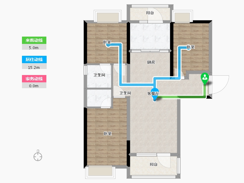 湖北省-黄石市-黄石当代满堂悦MOMΛ-100.00-户型库-动静线