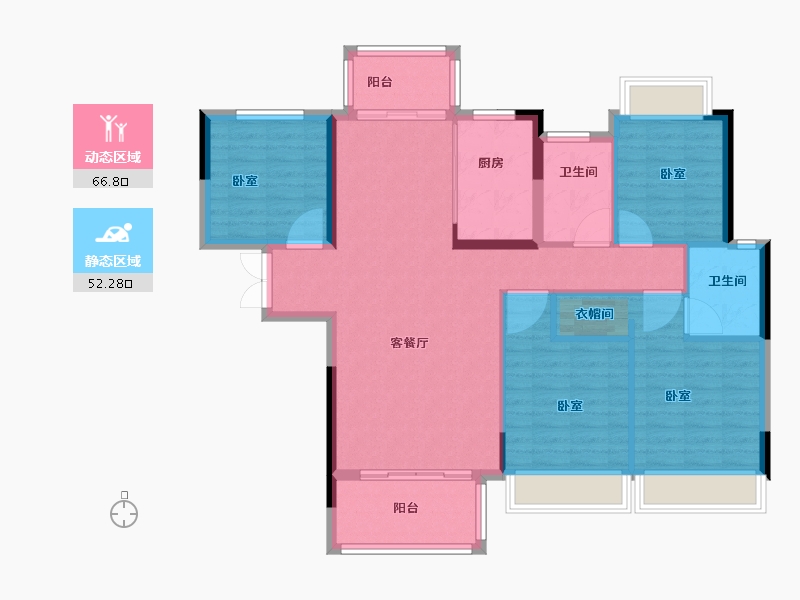 湖北省-孝感市-应城云天玉锦湾-108.00-户型库-动静分区