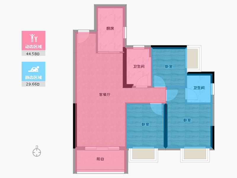 广东省-惠州市-海伦堡海伦源筑-66.20-户型库-动静分区