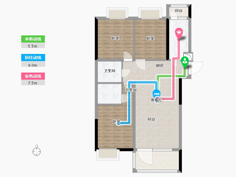 湖北省-黄石市-黄石当代满堂悦MOMΛ-99.00-户型库-动静线