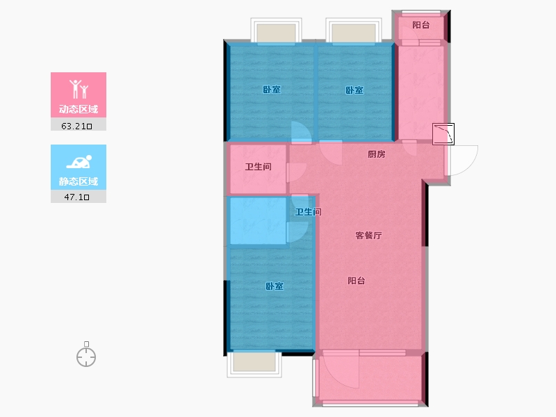 湖北省-黄石市-黄石当代满堂悦MOMΛ-99.00-户型库-动静分区