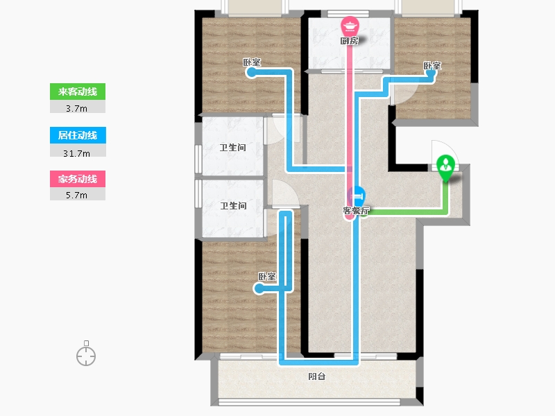 湖北省-武汉市-融创澜岸大观-94.00-户型库-动静线