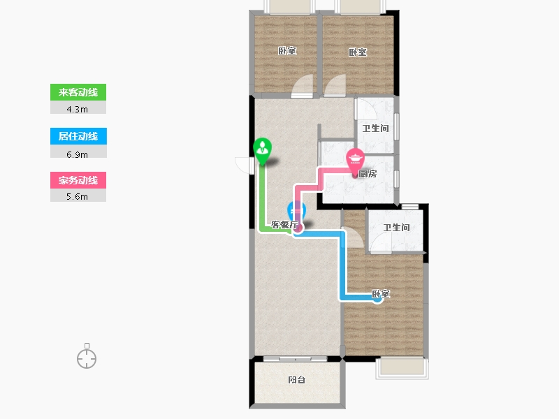 湖北省-武汉市-纽宾凯汉CITY-117.19-户型库-动静线