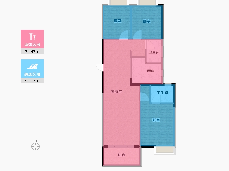 湖北省-武汉市-纽宾凯汉CITY-117.19-户型库-动静分区