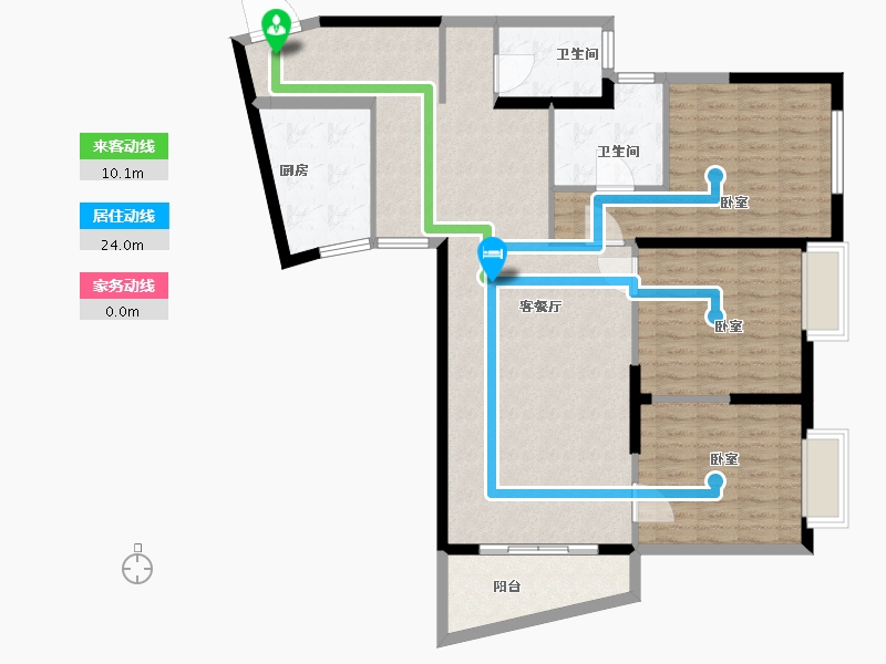 湖北省-武汉市-纽宾凯汉CITY-118.00-户型库-动静线