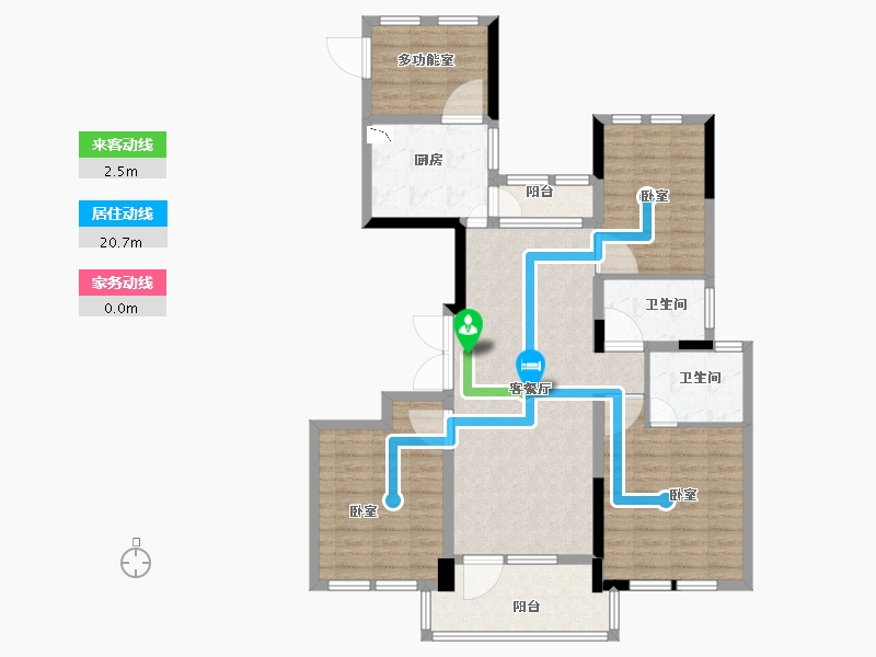 湖北省-襄阳市-宏泰中央公园-106.00-户型库-动静线