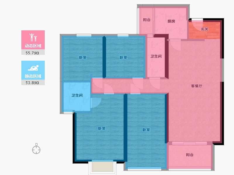 湖南省-岳阳市-友阿悦玺-97.73-户型库-动静分区