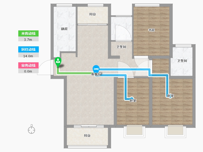 山东省-烟台市-烟台莱山宝龙广场-103.85-户型库-动静线