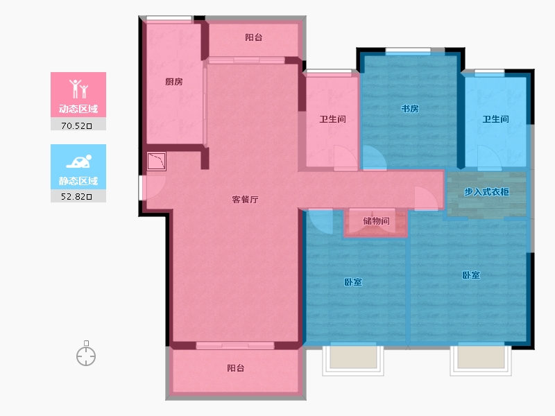 湖北省-武汉市-仁恒公园世纪-111.00-户型库-动静分区