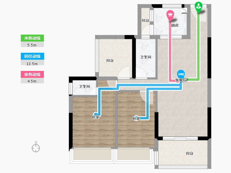 广东省-江门市-君豪国际-71.46-户型库-动静线