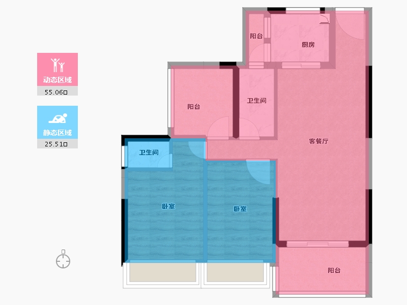 广东省-江门市-君豪国际-71.46-户型库-动静分区