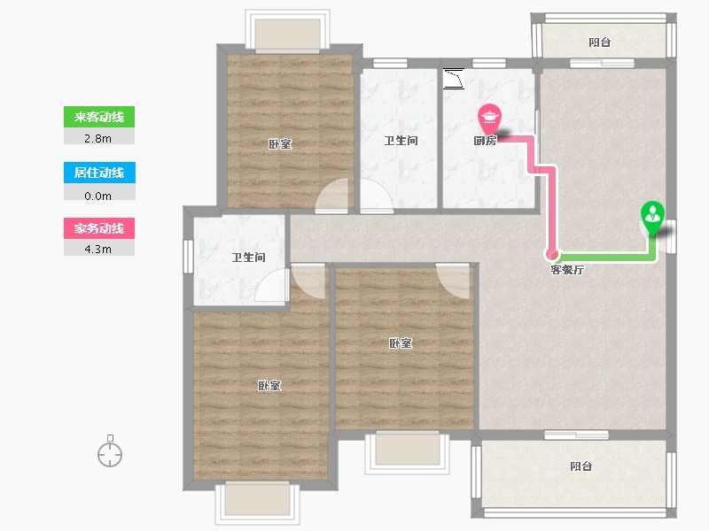 湖北省-孝感市-凤凰新城3期-111.63-户型库-动静线