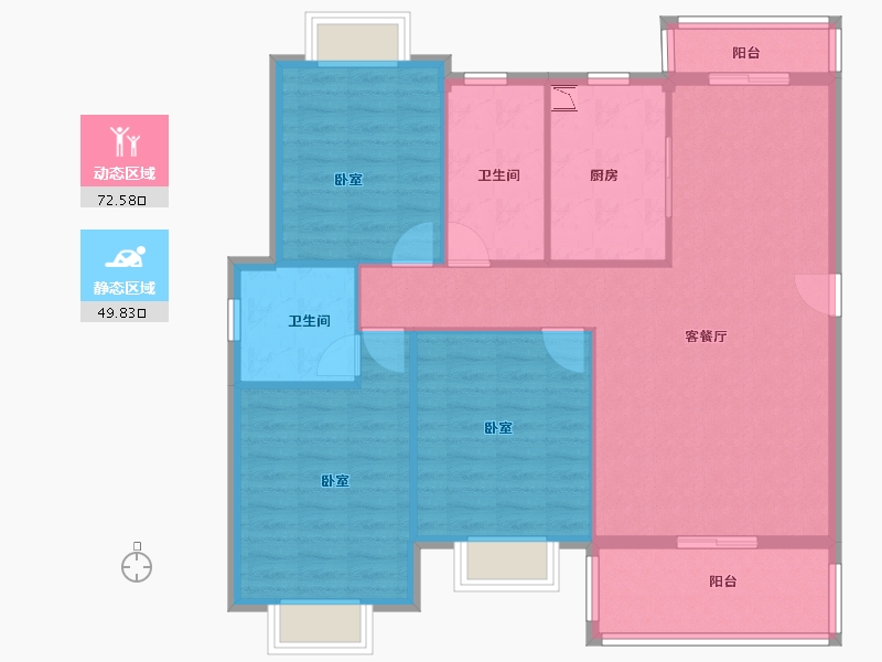 湖北省-孝感市-凤凰新城3期-111.63-户型库-动静分区