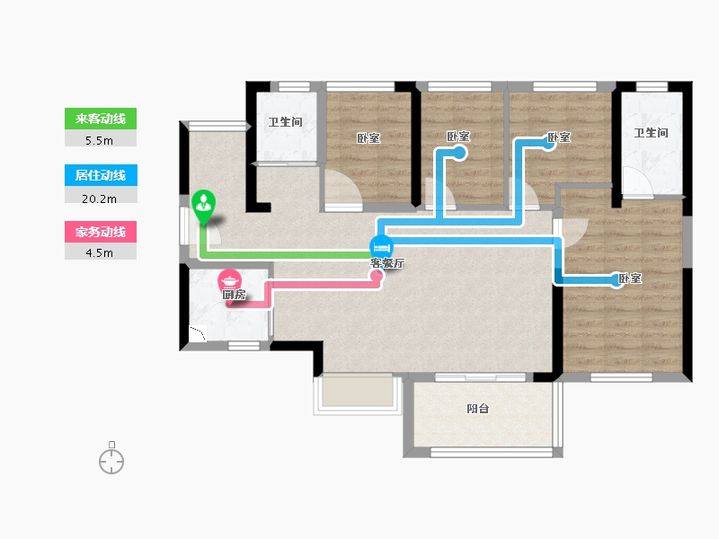 广东省-佛山市-万科金域学府-86.84-户型库-动静线