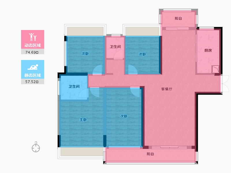 湖南省-株洲市-锦绣豪庭-118.01-户型库-动静分区