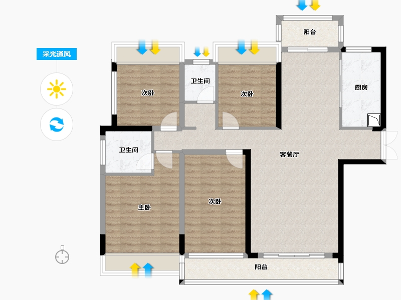 湖南省-株洲市-锦绣豪庭-118.01-户型库-采光通风