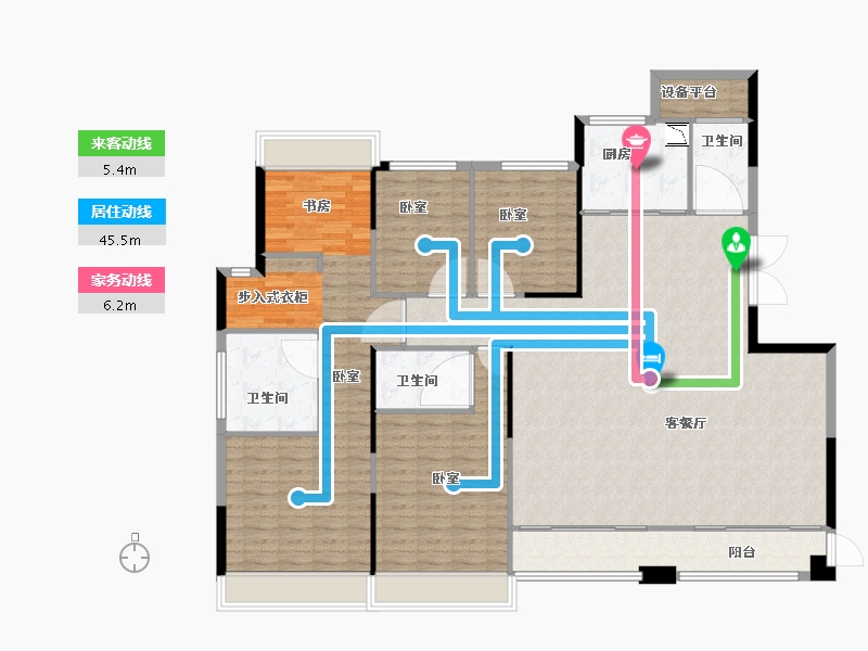 浙江省-宁波市-保利滨湖天地-173.91-户型库-动静线