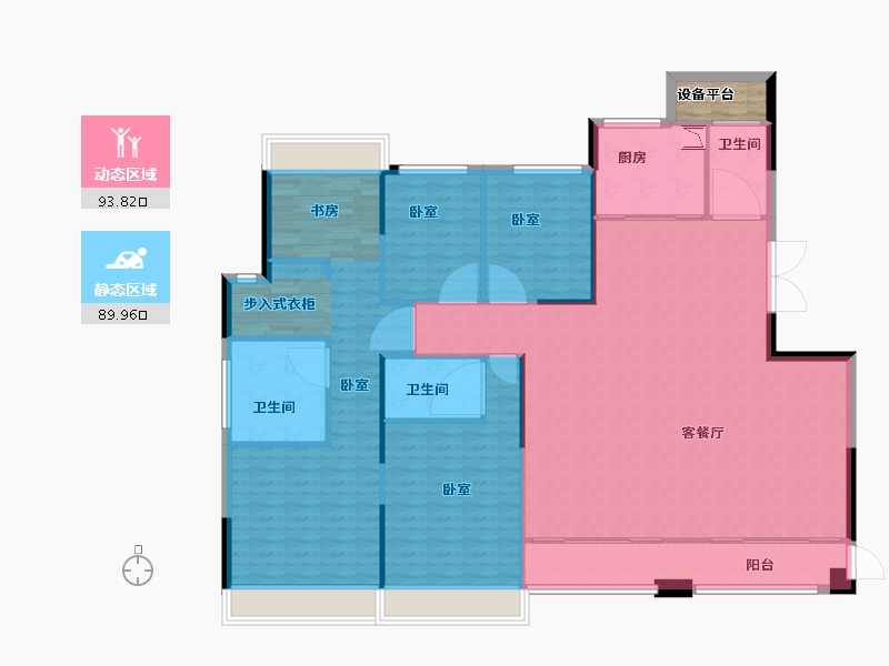 浙江省-宁波市-保利滨湖天地-173.91-户型库-动静分区