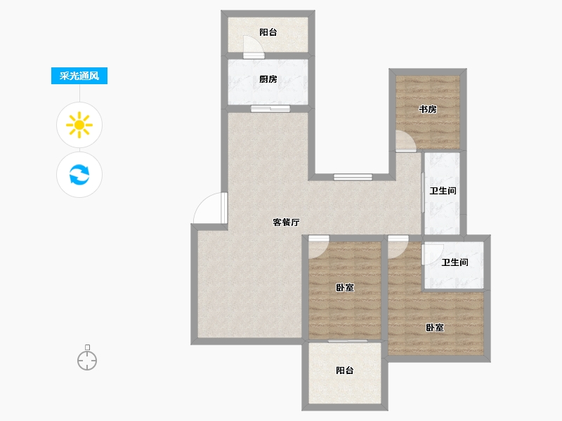 湖北省-黄冈市-山河万里-94.25-户型库-采光通风