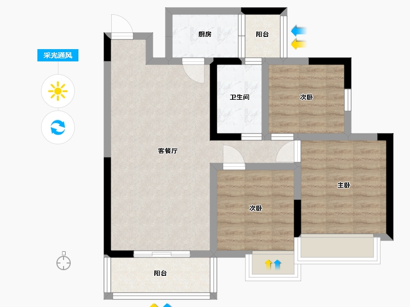 重庆-undefined-银河公园山水-68.16-户型库-采光通风