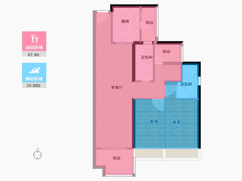 广东省-广州市-保利合锦领秀山-80.00-户型库-动静分区