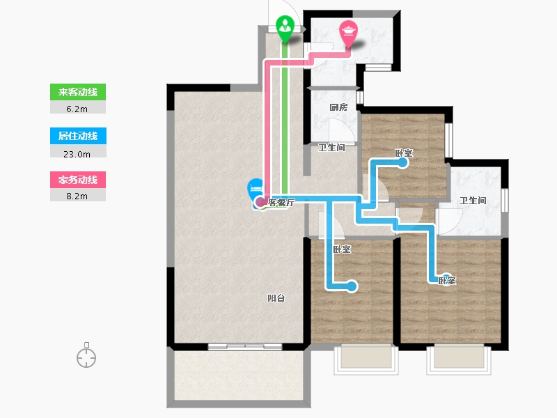 湖北省-武汉市-纽宾凯汉CITY-102.00-户型库-动静线