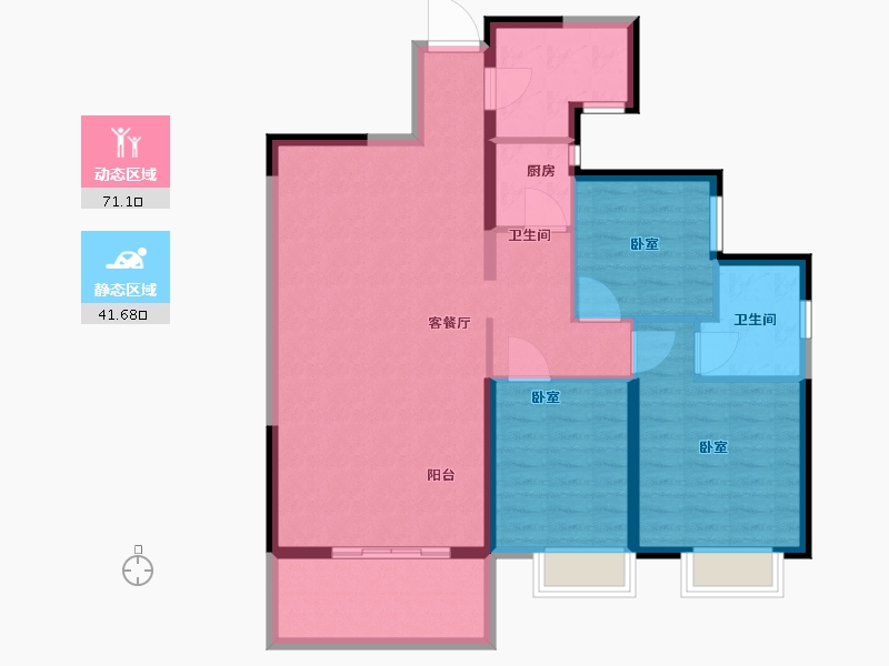 湖北省-武汉市-纽宾凯汉CITY-102.00-户型库-动静分区