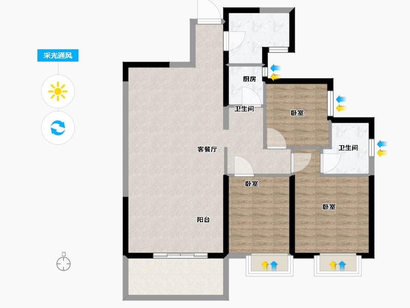 湖北省-武汉市-纽宾凯汉CITY-102.00-户型库-采光通风