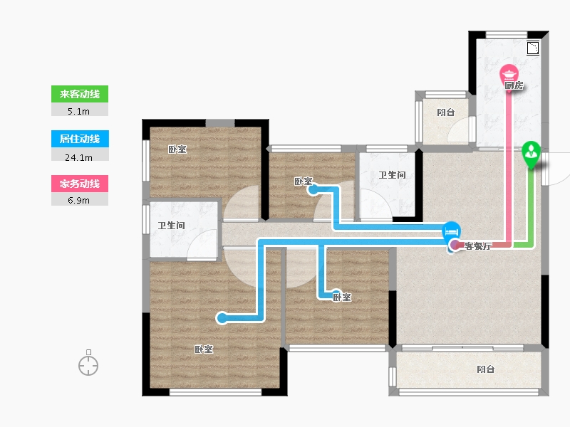 湖北省-襄阳市-襄阳恒大翡翠珑庭-110.30-户型库-动静线