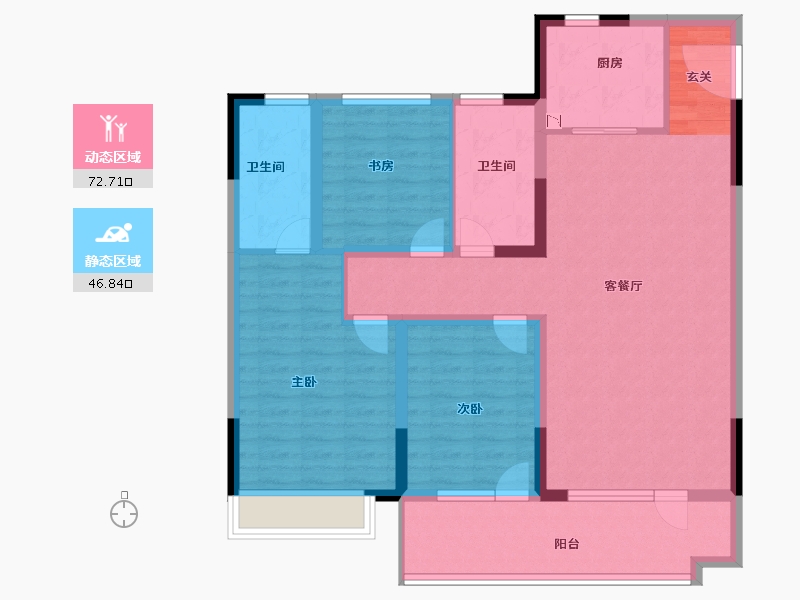 山东省-淄博市-宏程健康活力城-107.00-户型库-动静分区