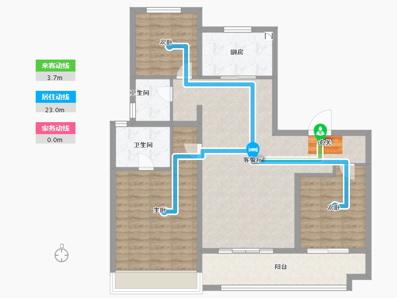 山东省-淄博市-云星齐都御园-100.00-户型库-动静线