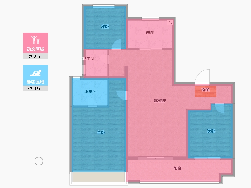 山东省-淄博市-云星齐都御园-100.00-户型库-动静分区