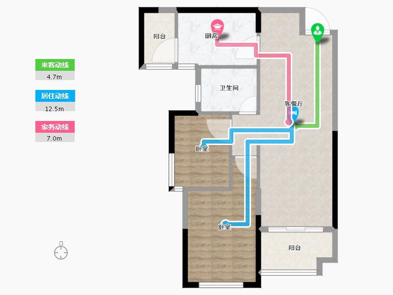 湖北省-襄阳市-襄阳恒大翡翠珑庭-78.86-户型库-动静线