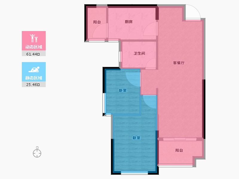 湖北省-襄阳市-襄阳恒大翡翠珑庭-78.86-户型库-动静分区