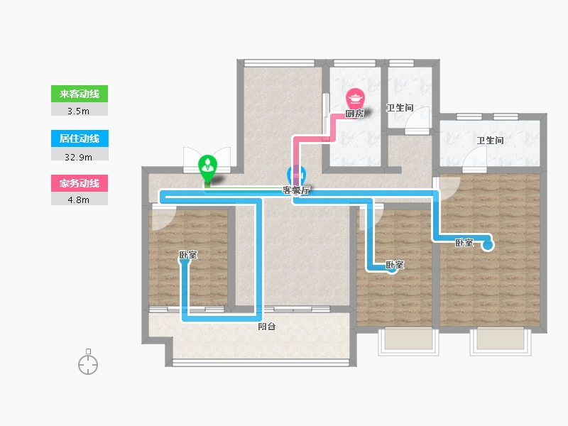 山东省-淄博市-鼎成御园-115.44-户型库-动静线