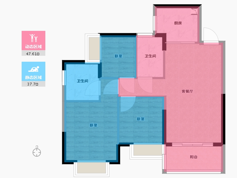 广东省-广州市-恒大御湖郡-76.81-户型库-动静分区