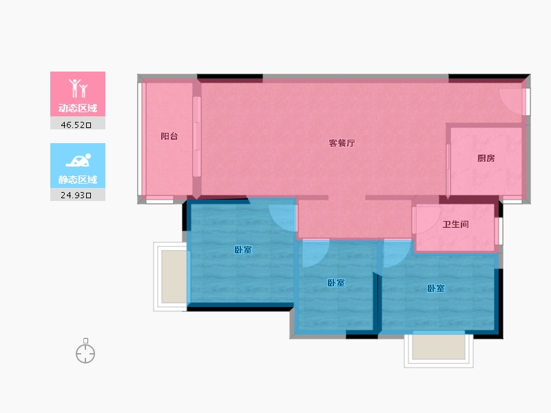 广东省-惠州市-海伦堡海伦源筑-64.03-户型库-动静分区