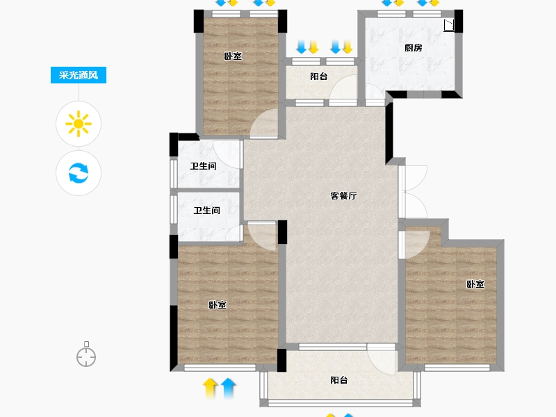 湖北省-襄阳市-宏泰中央公园-100.01-户型库-采光通风